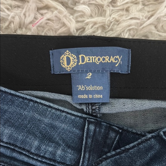 Democracy Blue Skinny Jeans with Distressed Hem - Picture 5 of 7